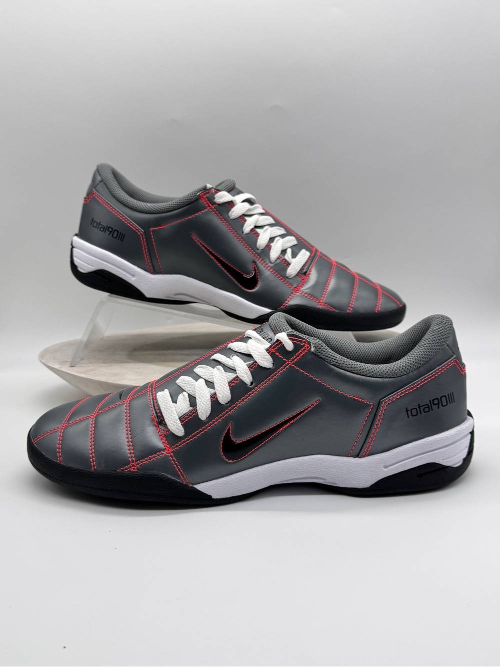 Nike Total 90 III 3 Smoke Grey Black Bright Crimson HQ2851-003 Men's Size 10.5